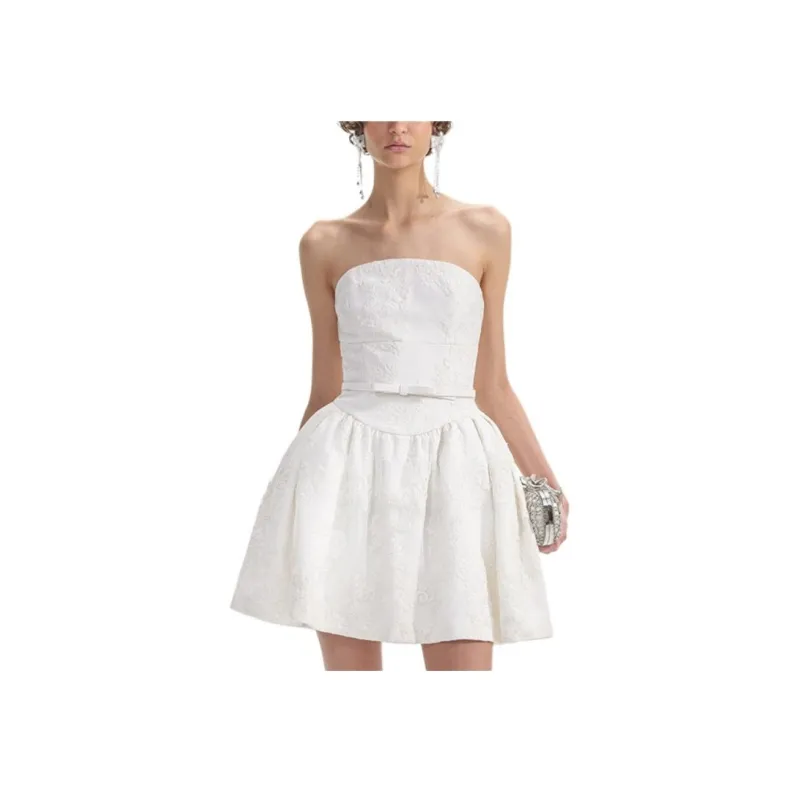 Self portrait Sleeveless Dress Women's Ivory White-0