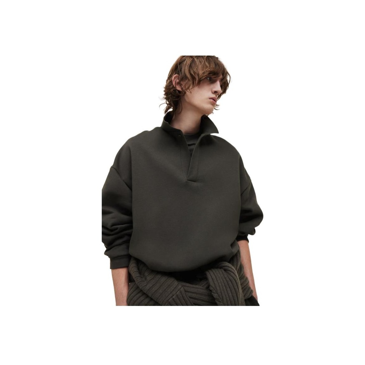 国内発送☆FEAR OF GOD☆LONGSLEEVE POLO/INK Fear of God Essentials SS24 Longsleeve Polo Shirt Men's Ink