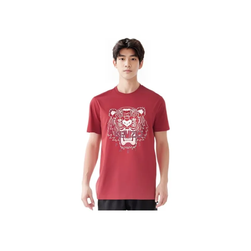 KENZO T Shirts Men Cherry Red-4