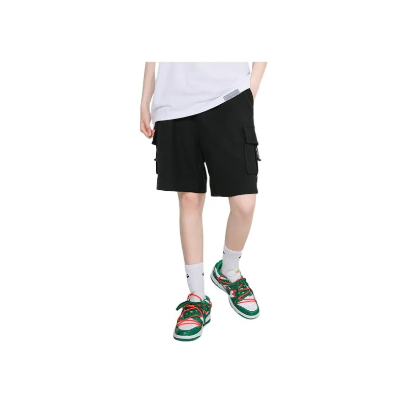 Heartboon Cargo Shorts Unisex Black-3