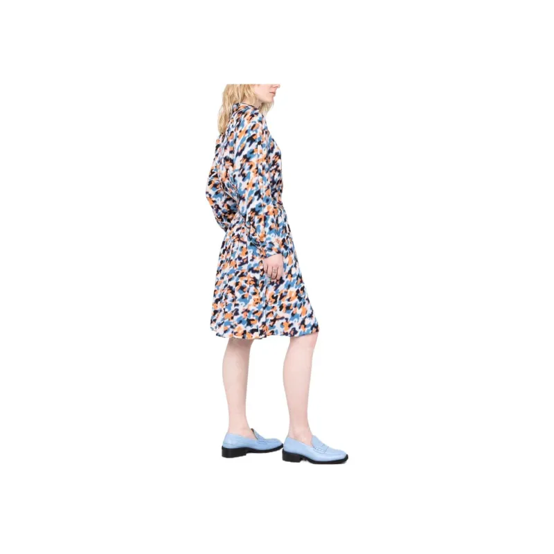 KENZO Abstract Print Long-Sleeved Midi Dress-2
