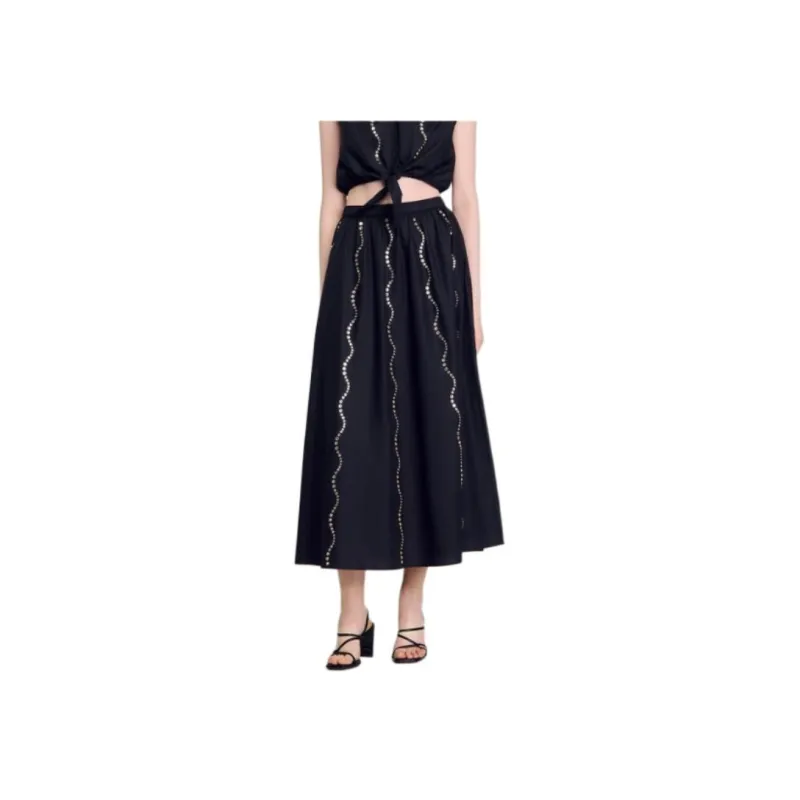 Sandro Crystal embellished Maxi Skirt-1