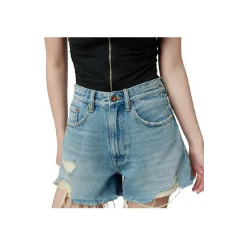 Wang Youshan Denim Shorts Women's Blue