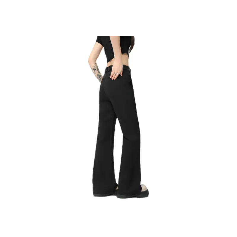 Vine Color Casual Pants Unisex Black-5
