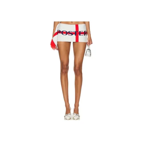 POSTER GIRL 레드 여성 캐주얼 숏 스커트