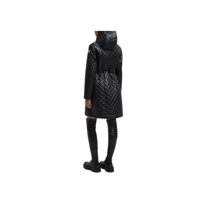 Moncler Artigny Zip Up Quilted Long Coat-3