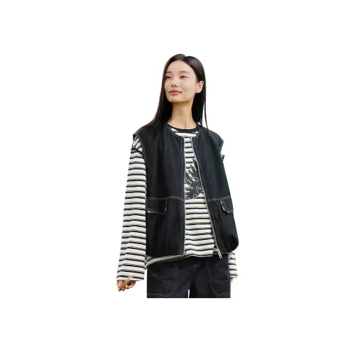 프라그먼트 네이비 블루 여성 조끼