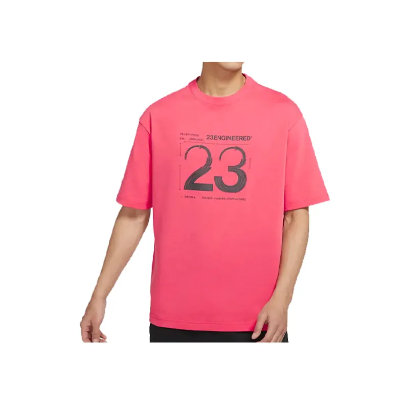 Jordan Drop Shoulder Sleeve T Shirt Men's Light Melted Red-2