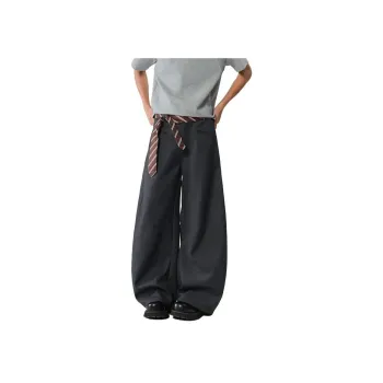 KLAMMKICKS Suit Trousers Unisex Dark Gray With Belt