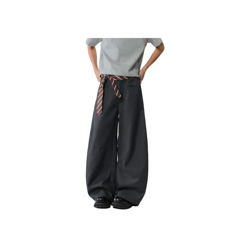 KLAMMKICKS Suit Trousers Unisex Dark Gray With Belt-0