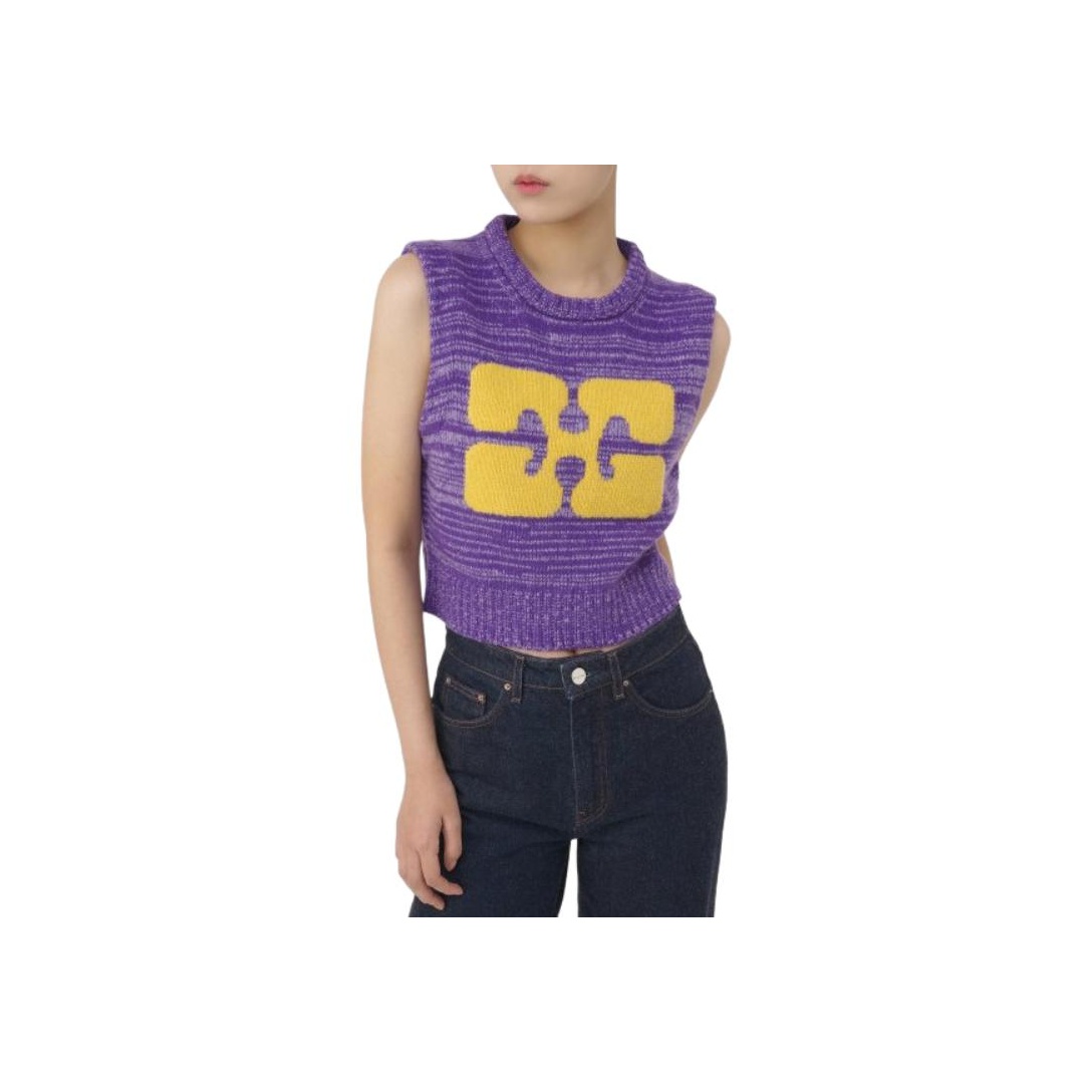 【GANNI】graphic cropped vest【美品】 Ganni Graphic Cropped Vest - ShopStyle