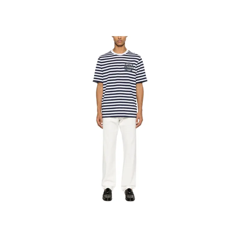VERSACE Logo Patch Straight Leg Jeans-1