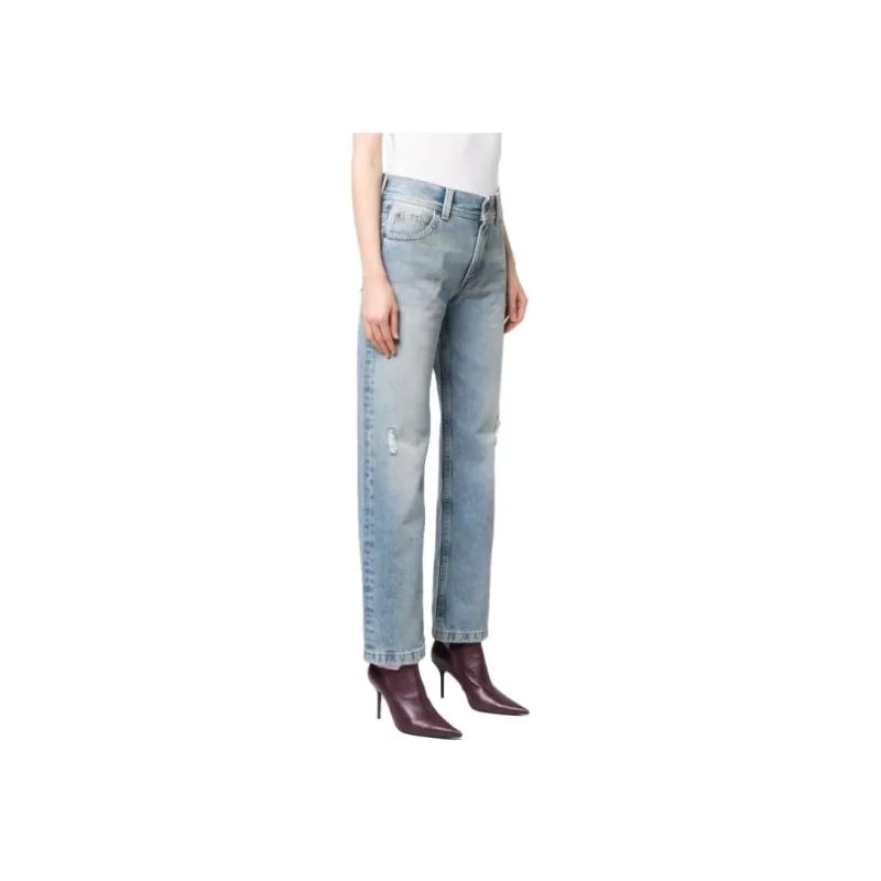 PALM ANGELS Distressed effect Straight leg Jeans-1