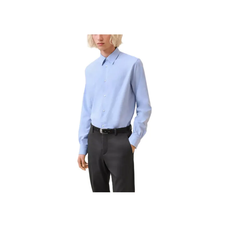 HERMES Shirts Men Light Blue-0