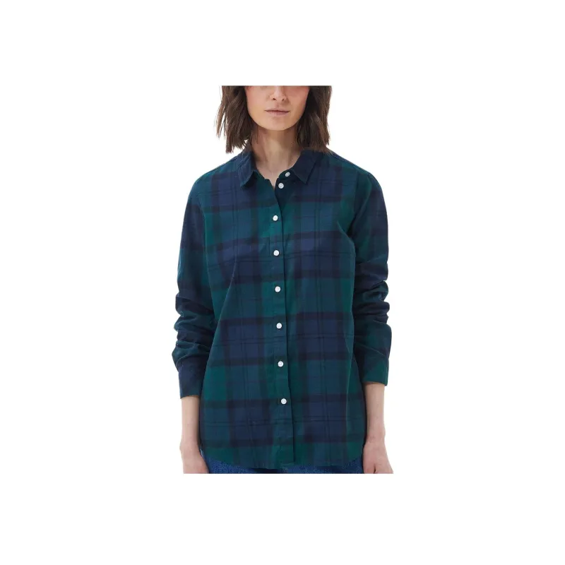BARBOUR Bredon Shirt Shirt Women's Black Sage Green-2