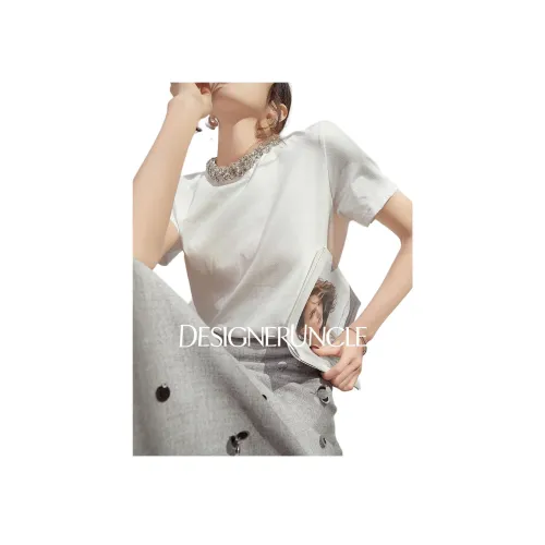 DESIGNER UNCLE 화이트 여성 티셔츠