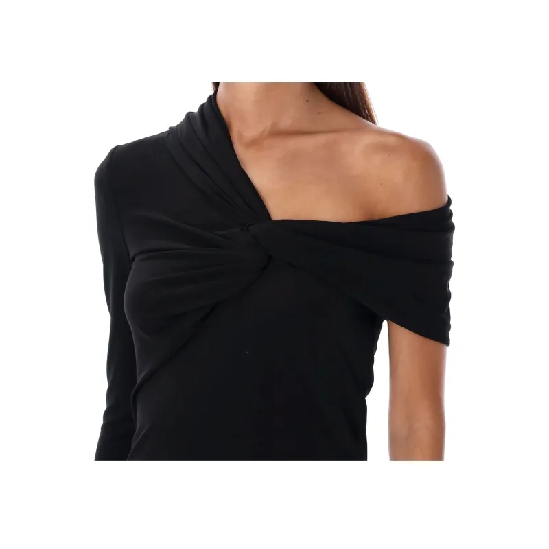 SAINT LAURENT Ruched One Sleeved Mini Dress-2