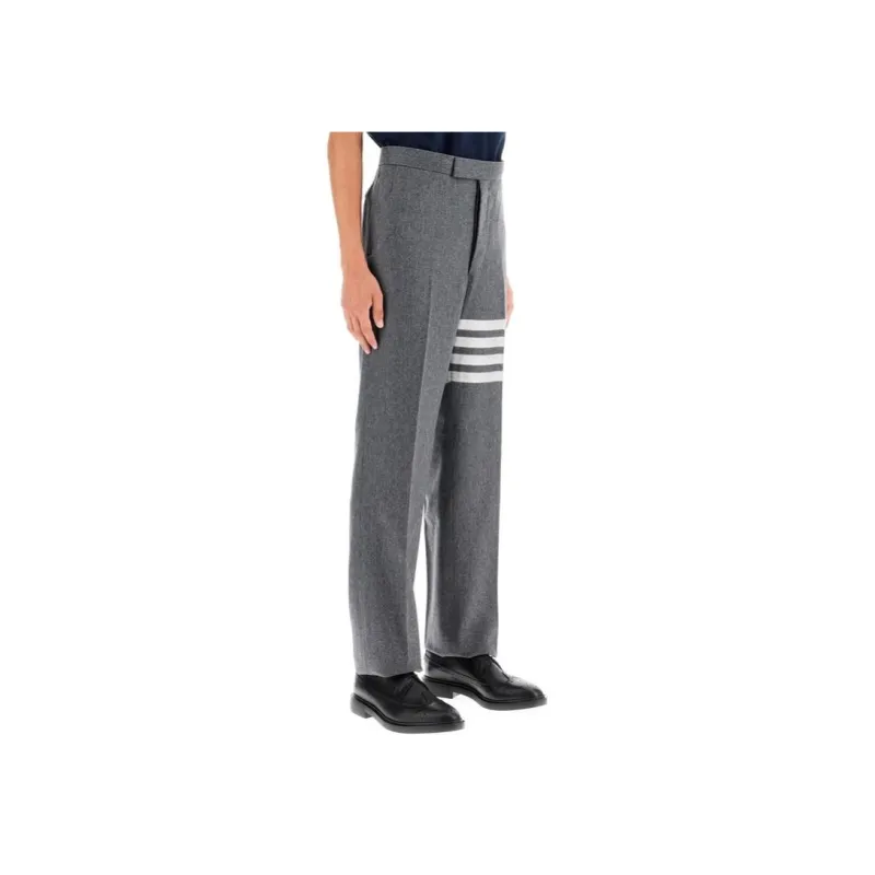 THOM BROWNE 4 Bar Stripe Detailed Flannel Trousers-3