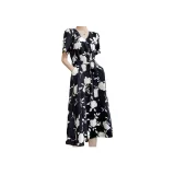 Black with White Floral