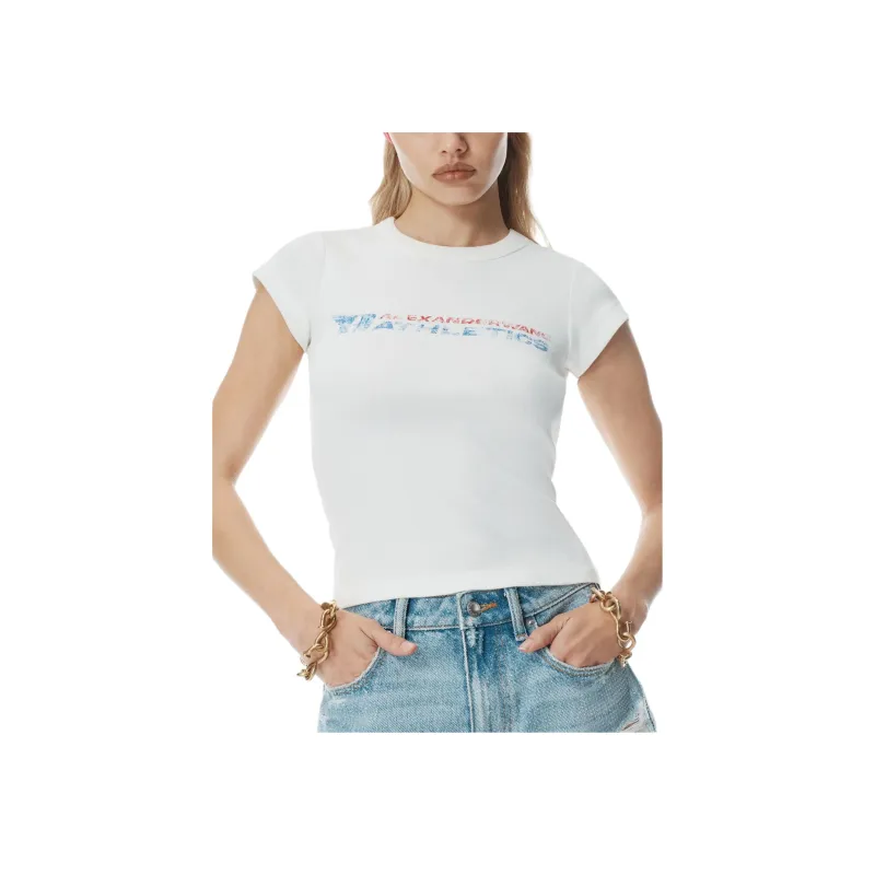 Alexander Wang Faded Logo print T shirt-4