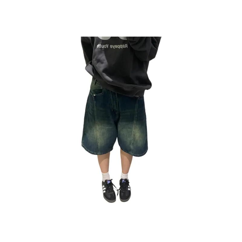 KVIV Denim Shorts Unisex Vintage Blue-0