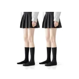 [Extended Length Crew Socks 28cm]Black 2 Pack