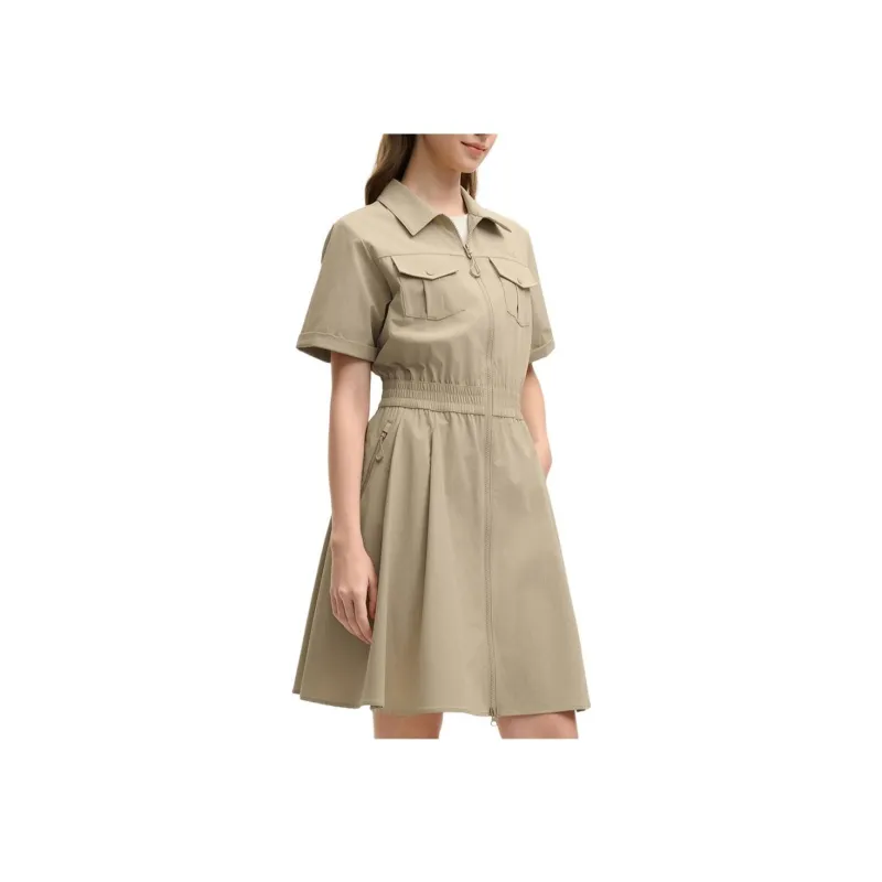 FILA ORIGINALE Short Sleeved Dresses Women's Wild Grass Khaki-2