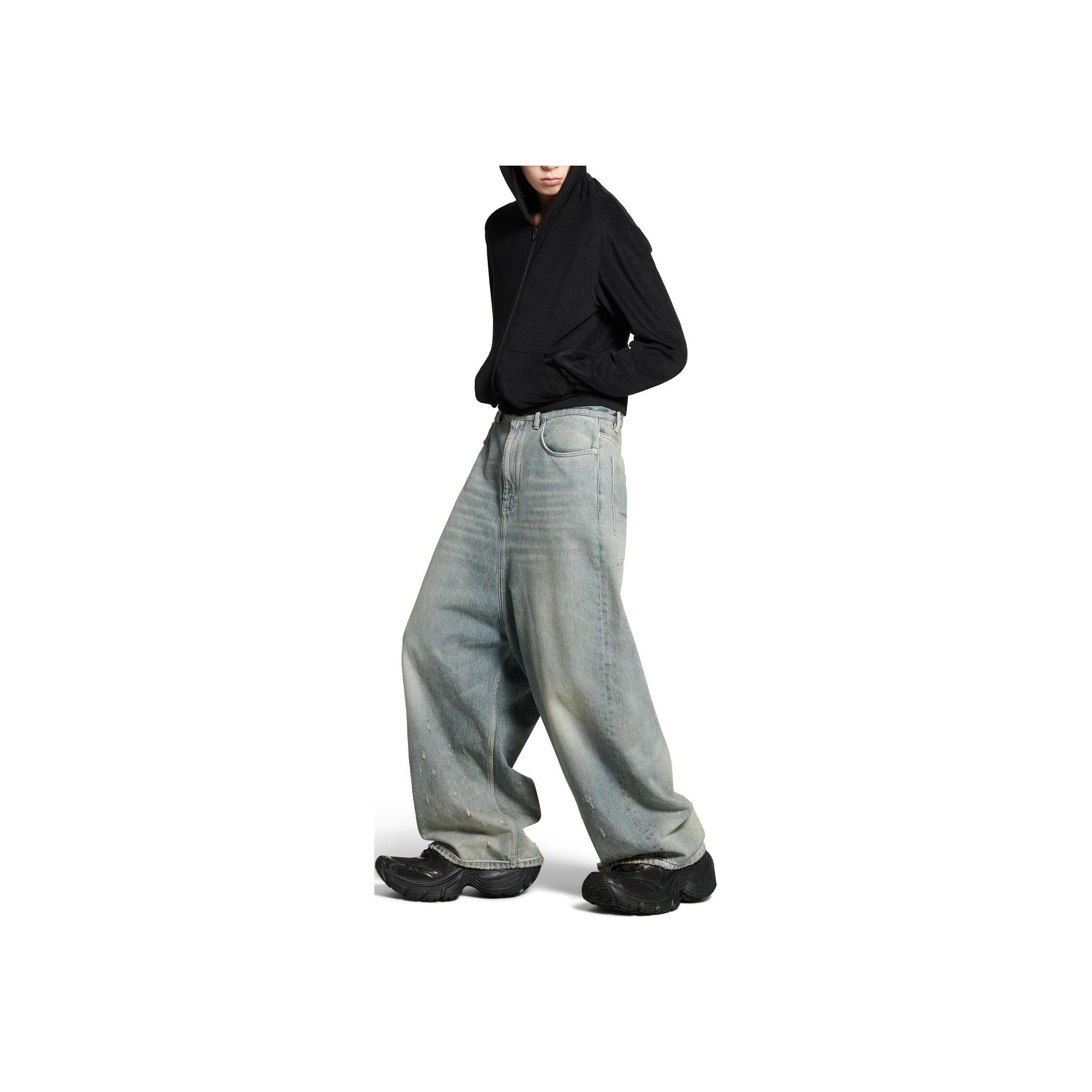 関税込★BALENCIAGA★Low Crotch ワイドジーンズ BALENCIAGA】22SS LOW CROTCH ワイドデニム (BALENCIAGA/デニム