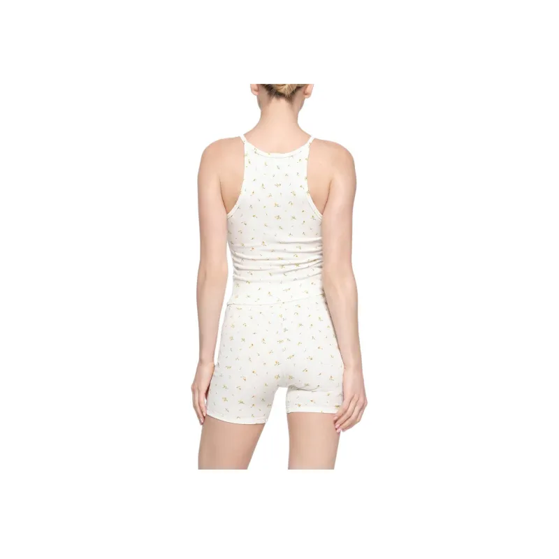 SKIMS SS24 Cotton Collection COTTON RIB CAMI Tank Top Women's MARIGOLD ROSEBUD PRINT/Chrysanthemum Rose Bud Print-1