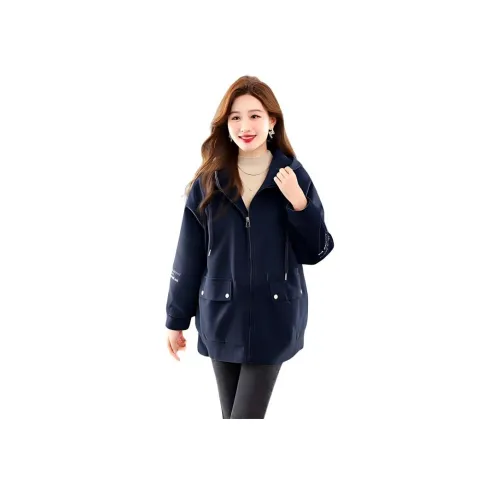 IVENI 네이비 블루 여성 패딩 점퍼