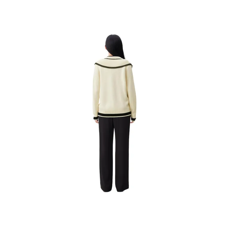 EICHITOO Sweater Women's Ecru Trim-1