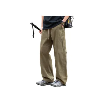 WOOD SOON Japanese Style Versatile Trendy Brand 100% Cotton Cargo Pants Unisex
