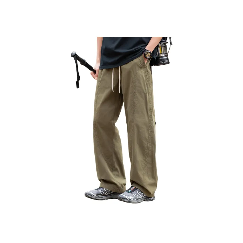 WOOD SOON Japanese Style Versatile Trendy Brand 100% Cotton Cargo Pants Unisex-5