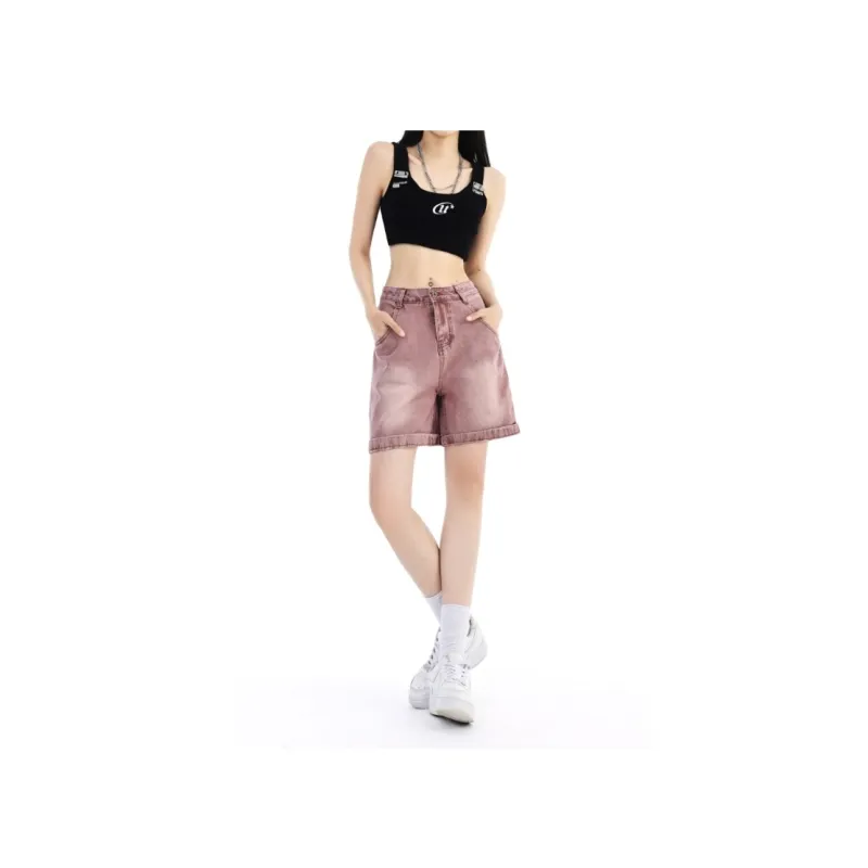 KEAB Denim Shorts Women's Washable Red-2