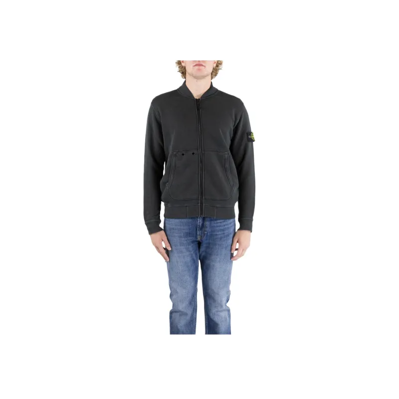 STONE ISLAND Logo Patch Zipped Sweatshirt-2