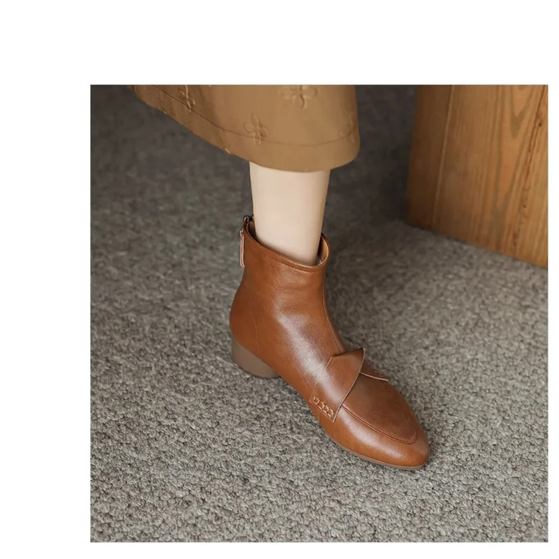 FLOWERSKAM Ankle Boots 3.5cm Women's Black/Brown/Caramel-12