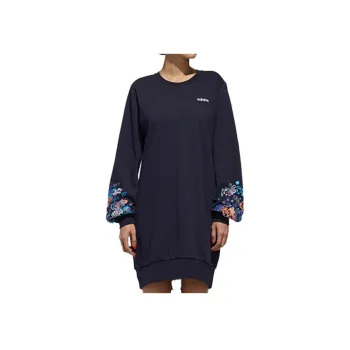 Adidas Neo Long Sleeved Dresses Women's Navy Blue Blue