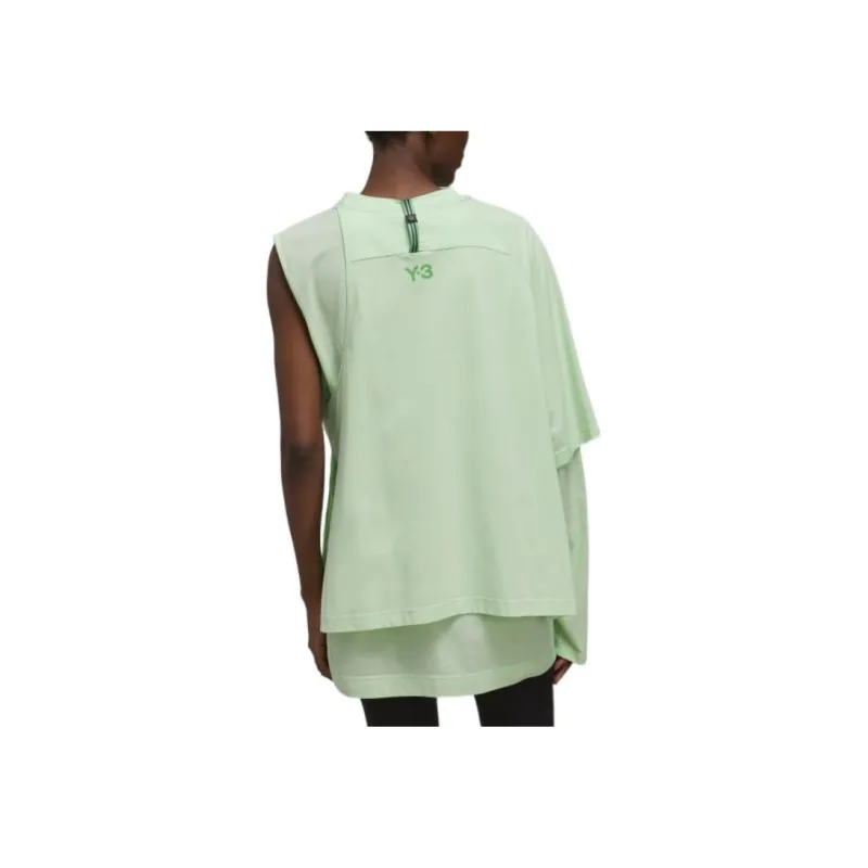Y-3 Asymmetric Layered-effect T-shirt-3