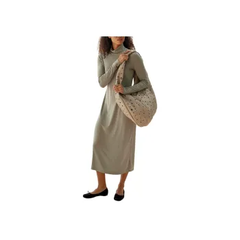 FREE PEOPLE Good Feels Mockneck Midi Long-Sleeved Dresses Women's Aven/Eiwen