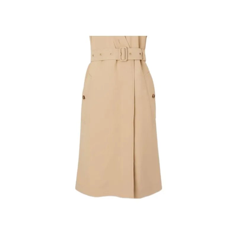 Burberry Sleeveless Dress Women's Soft Yellow Umber-4