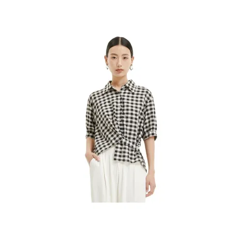DESIGNICE 체크무늬 여성 셔츠