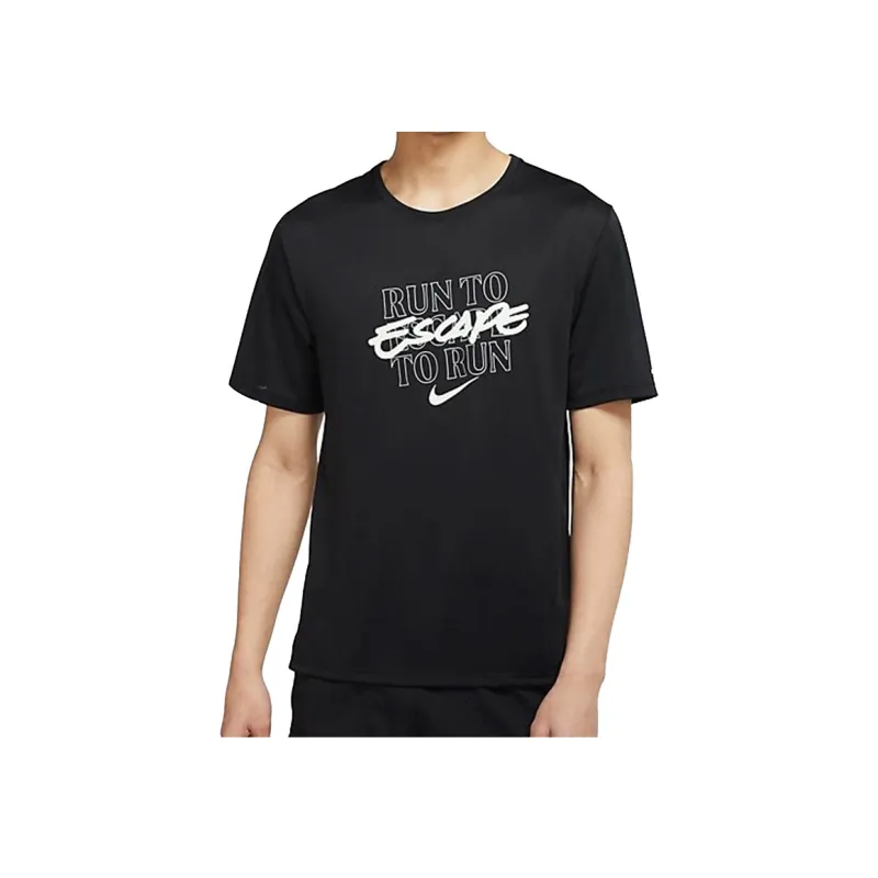 Nike MILER T Shirts Men Black-2