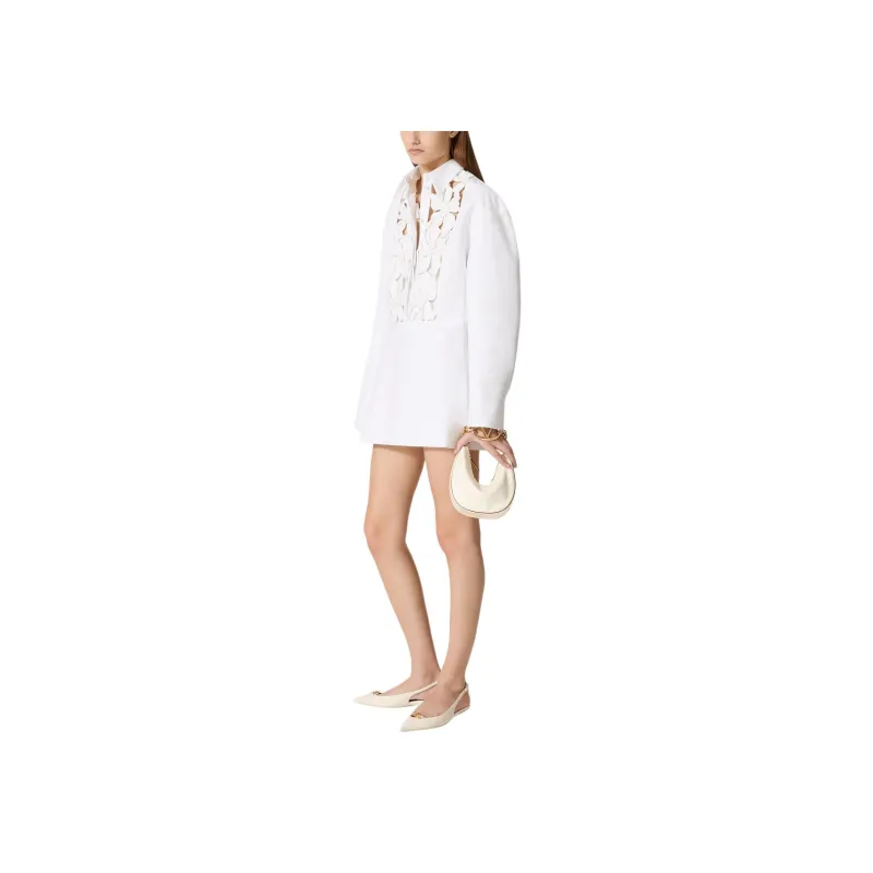 Valentino SS24 Long Sleeved Dress Women's White-2