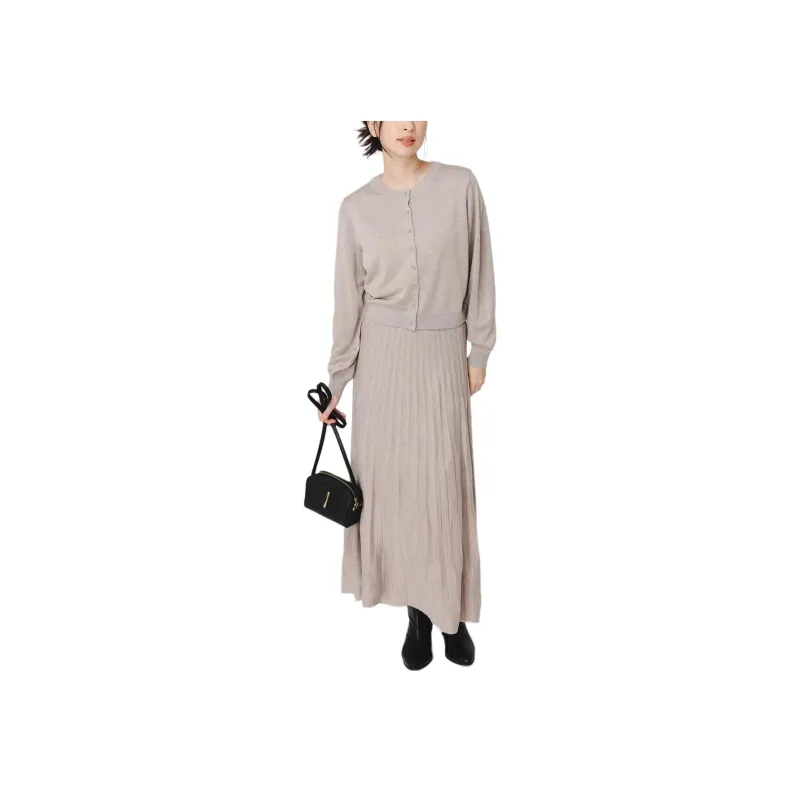 Beams Two Piece Skirt Sets Women's Beige-5
