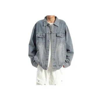 33TH Denim Jacket Unisex Black Gray Color