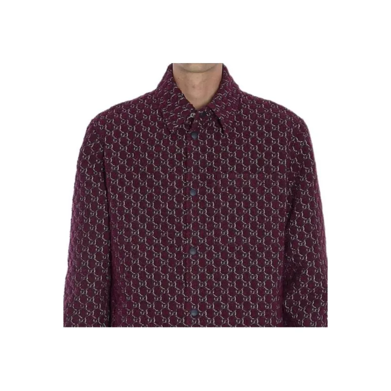 GUCCI Bouclé Wool Jacquard Shirt-5