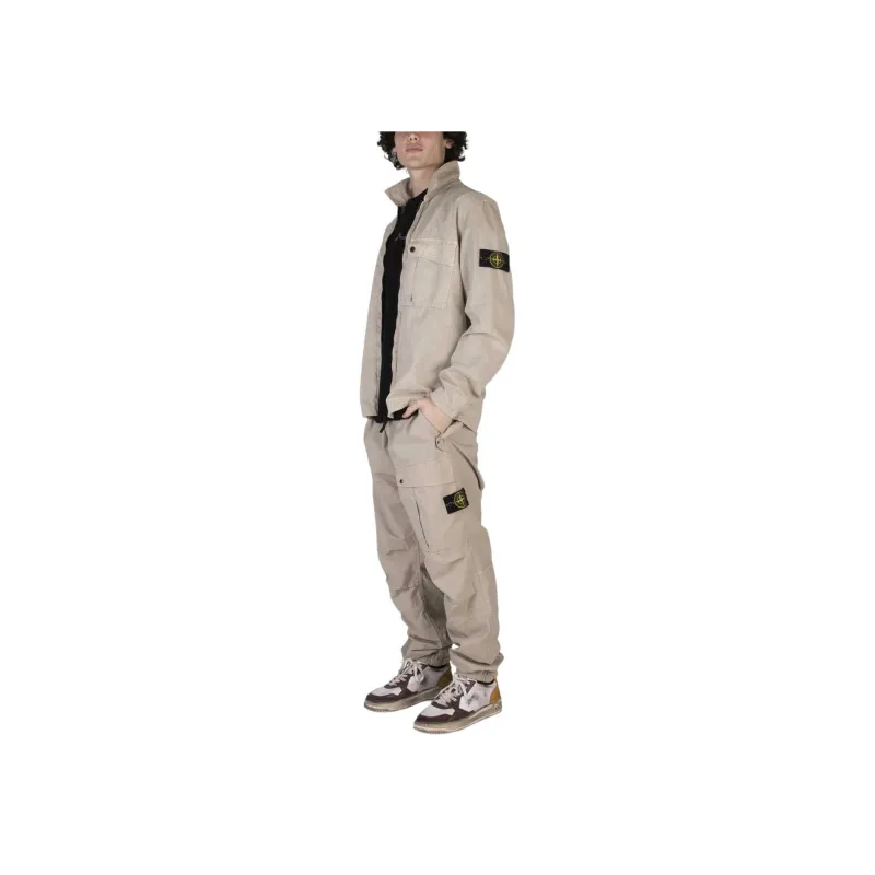 STONE ISLAND Zip Up Long Sleeved Shirt-1