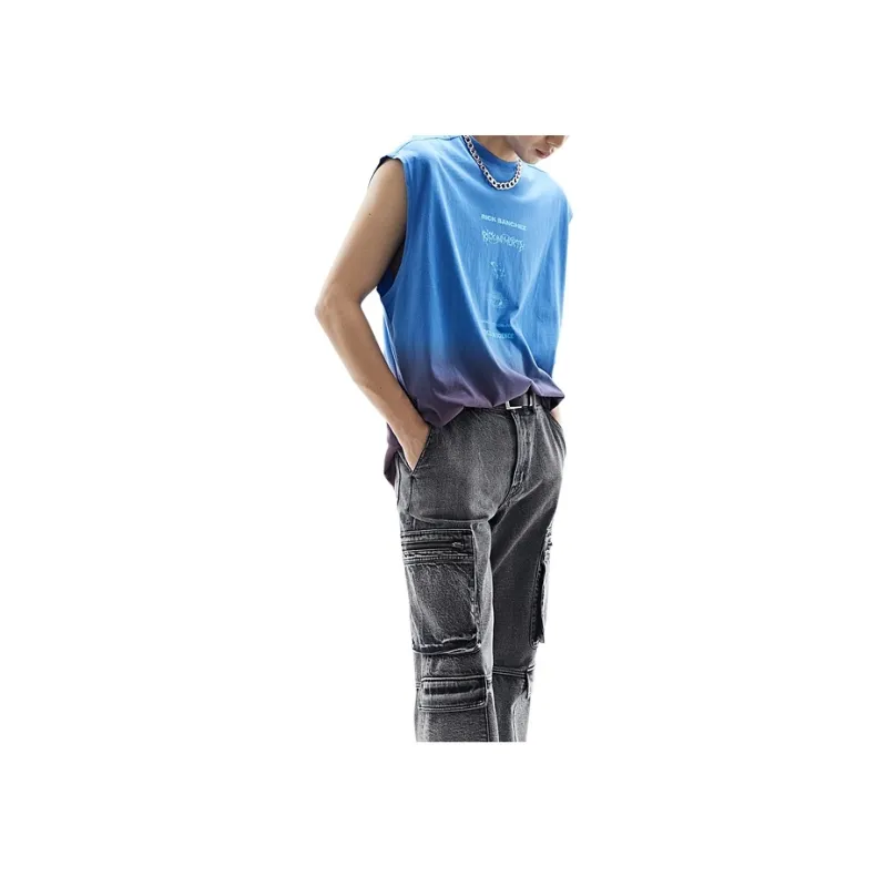 H&M Tank Tops Men's Blue/Rick And Morty-1
