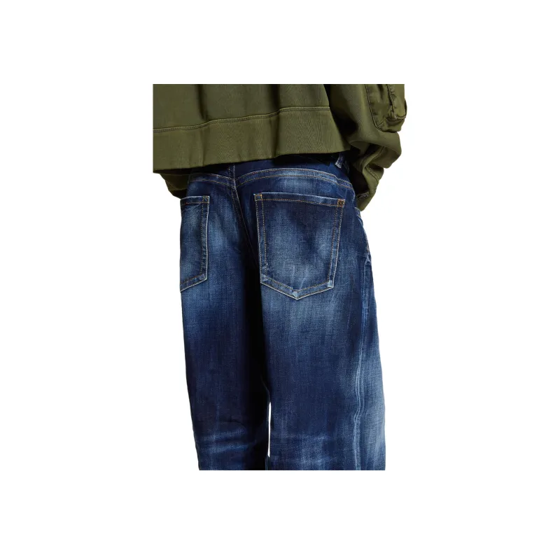 DSQUARED 2 Logo Patch Wide Leg Jeans-4