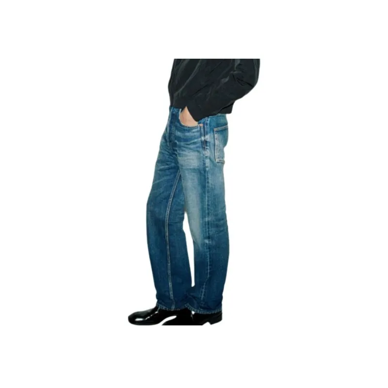 SAINT LAURENT High Rise Straight Leg Jeans-3